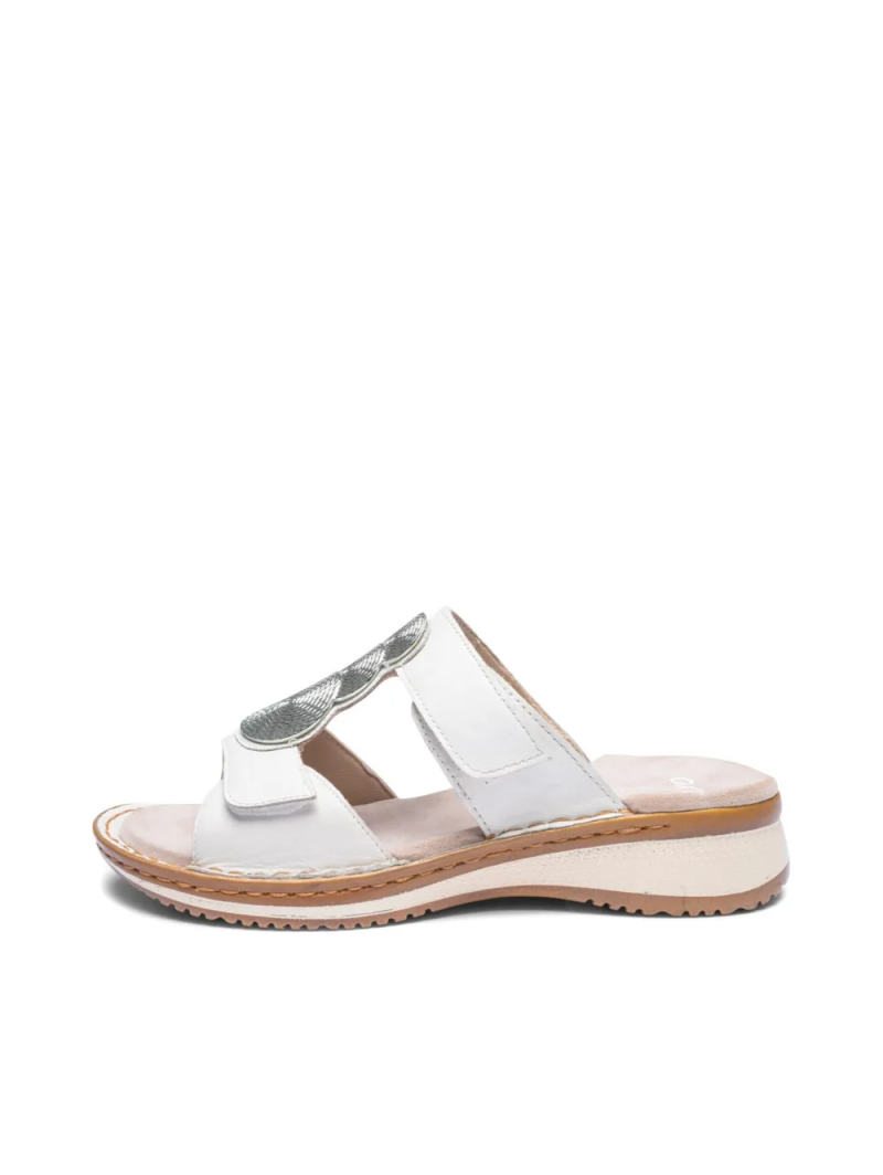 ARA dámské pantofle na suchý zip metalické béžové kožené | 12-29004-09 Hawaii