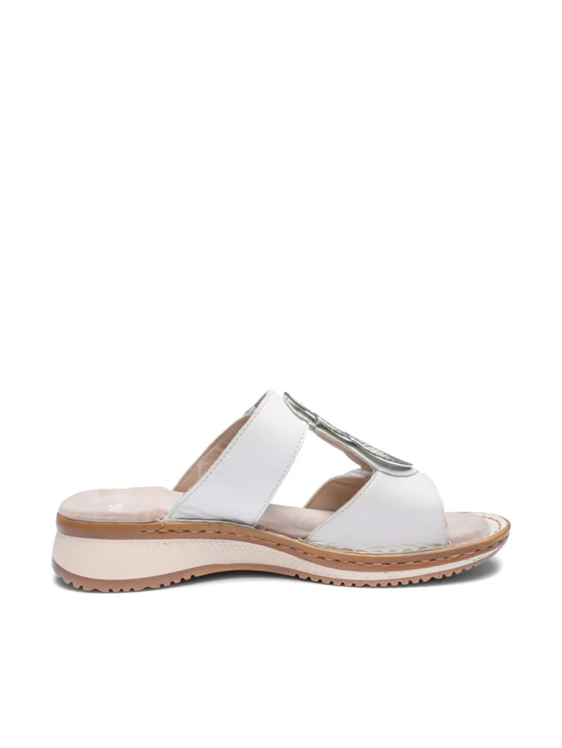 ARA dámské pantofle na suchý zip metalické béžové kožené | 12-29004-09 Hawaii