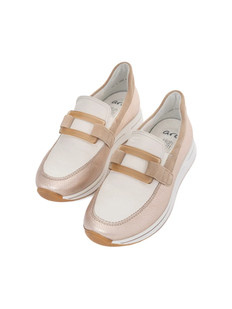 ARA dámské slip-on se sponou béžové metalické kožené | 12-24822-09 Osaka