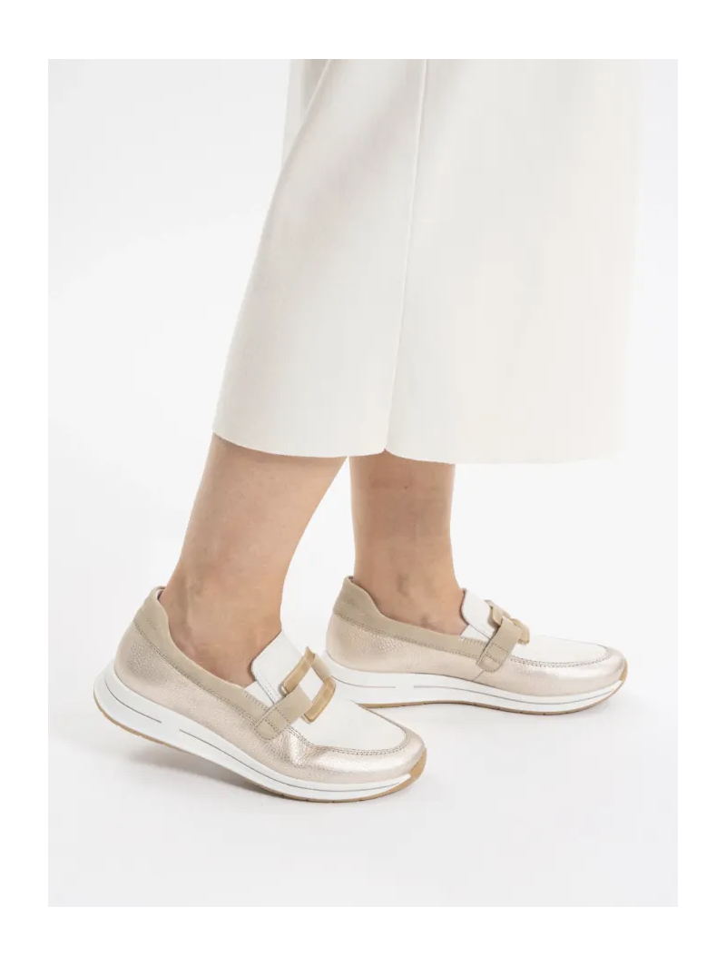ARA dámské slip-on se sponou béžové metalické kožené | 12-24822-09 Osaka