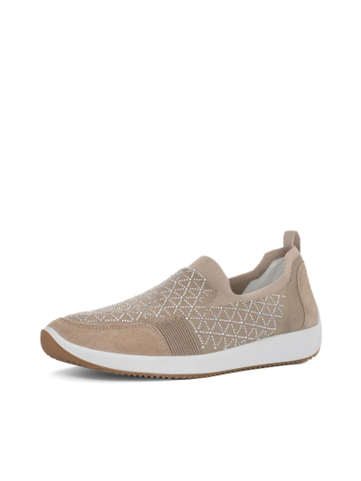 ARA dámska slip-on s kamínky béžové textilní | 12-54050-08 Lissabon