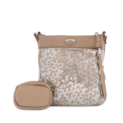 ARA dámská střední crossbody kabelka béžová se střibrnými odlesky syntetická | 16-21109-14