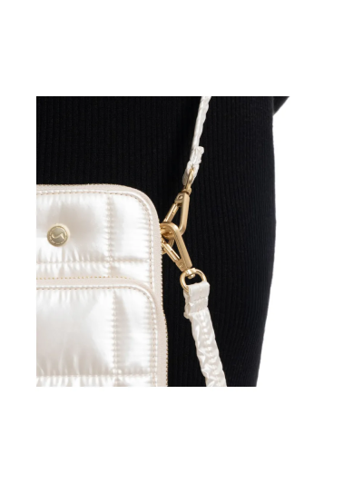 ARA dámská crossbody malá kabelka na doklady bílá metalická textilní syntetická | 16-21407-61