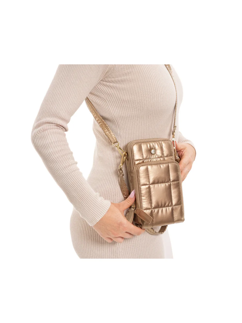 ARA dámská crossbody malá kabelka na doklady bronzová textilní syntetická | 16-21407-63