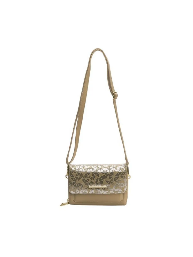ARA dámská malá crossbody kabelka béžové se stříbrnými odlesky syntetická | 16-21803-14