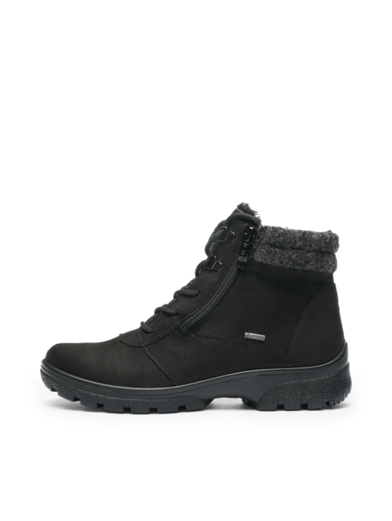ARA dámské kotníkové boty s Gore-Tex membránou a postranním zipem černé | 12-49309-01