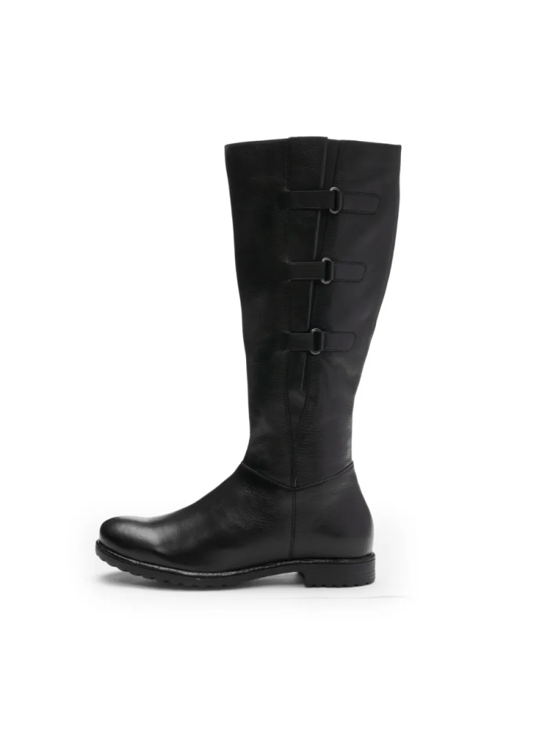 ARA dámské kozačky s gumičkami (L-XL) kožené černé | 12-39522-01
