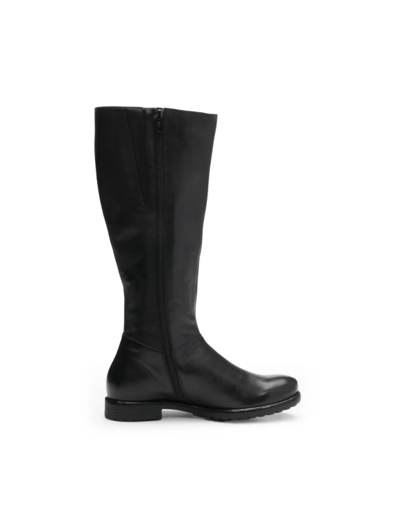 ARA dámské kozačky s gumičkami (L-XL) kožené černé | 12-39522-01