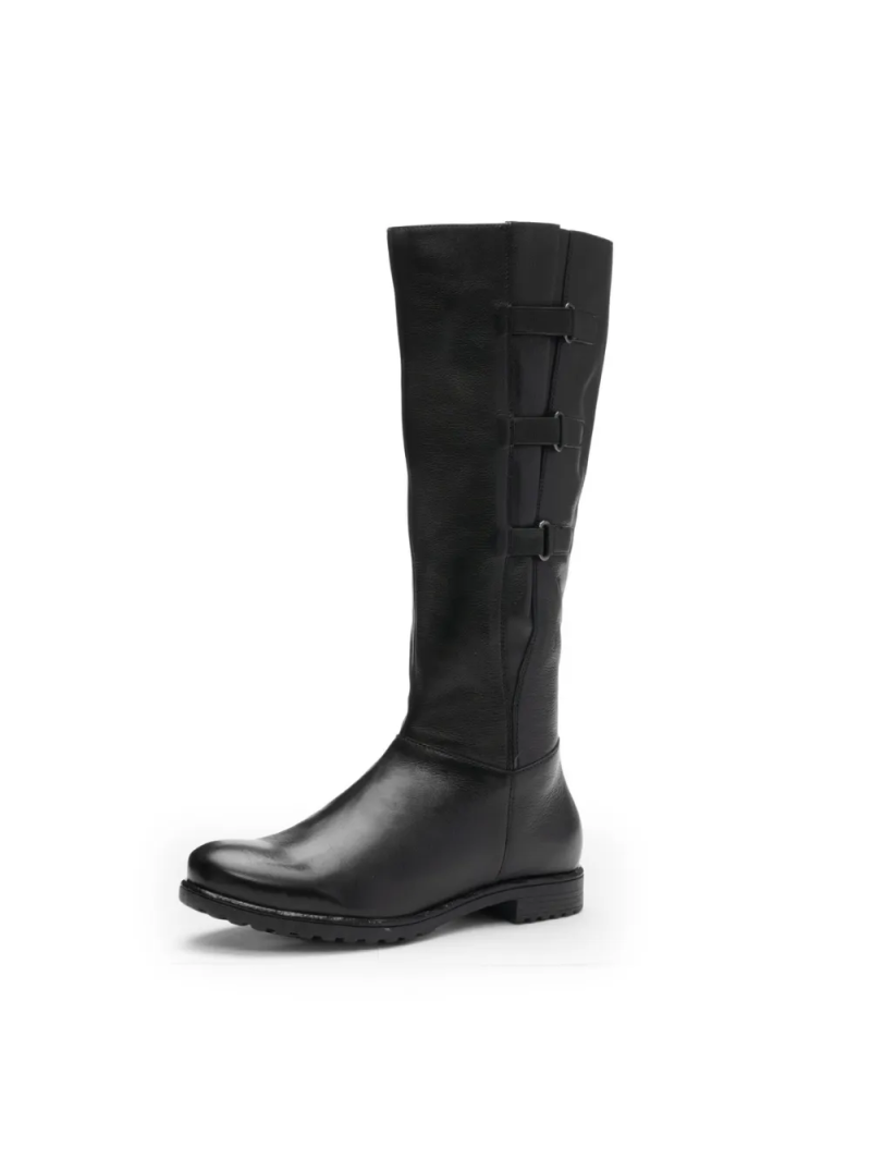 ARA dámské kozačky s gumičkami (L-XL) kožené černé | 12-39522-01