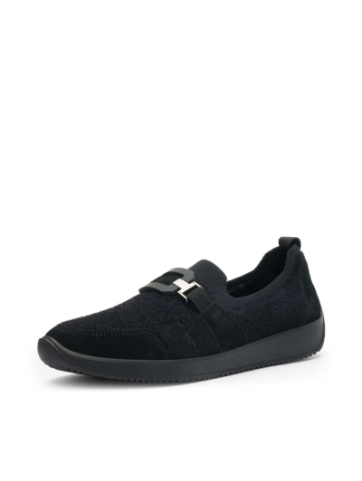 ARA dámské slip-on se sponou textilní černé | 12-54002-01
