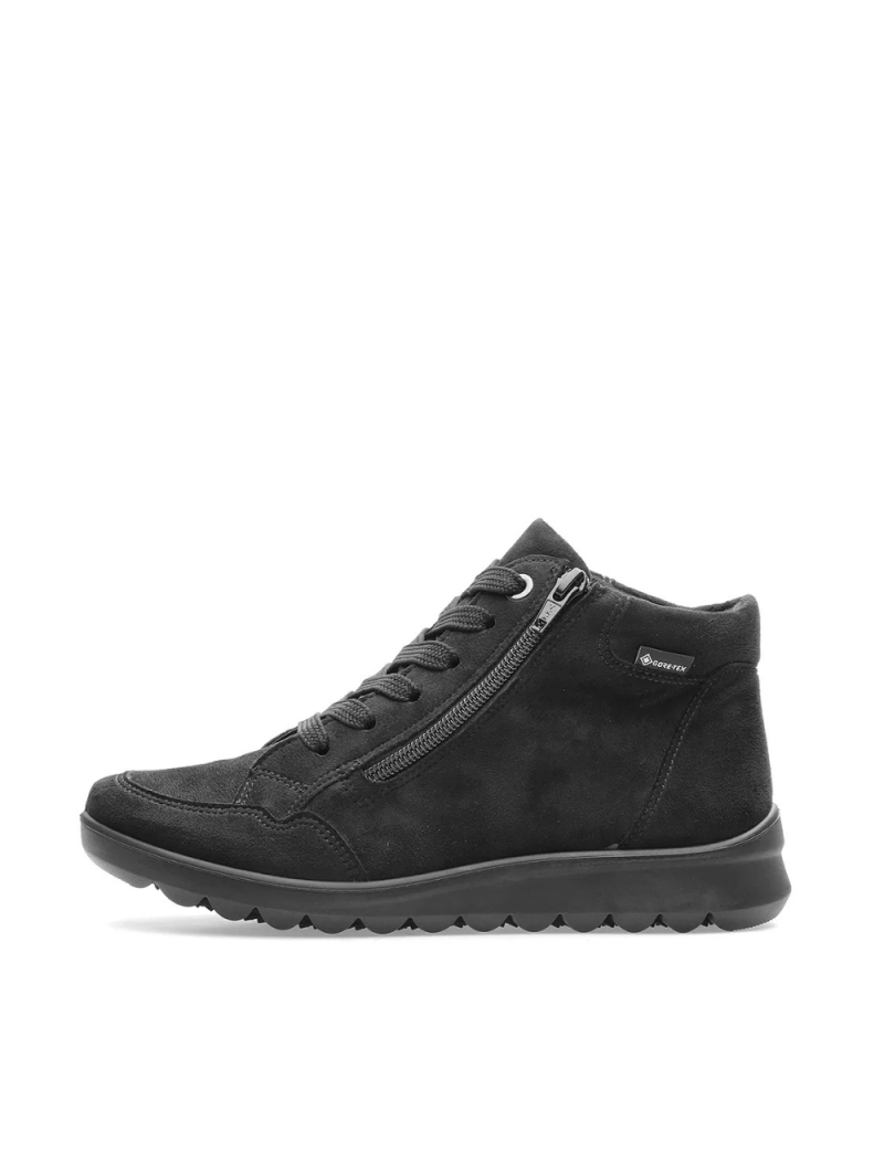 ARA dámské kotníkové boty s bočním zipem a Gore-Tex membránou černé | 12-40416-01