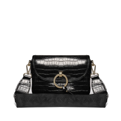 ARA dámská crossbody kabelka syntetická černá s krokodýlím vzorem | 16-21614-30
