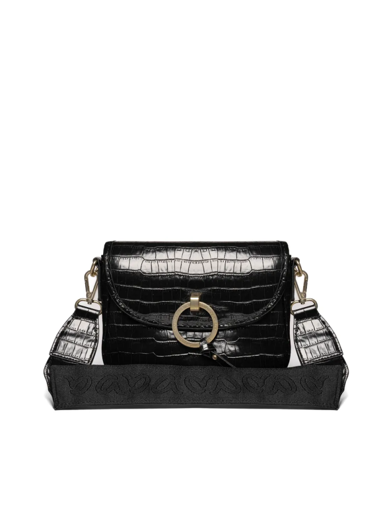 ARA dámská crossbody kabelka syntetická černá s krokodýlím vzorem | 16-21614-30