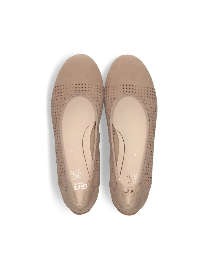 ARA dámské baleríny perforované semišové béžové | 12-13308-08 Sardinia
