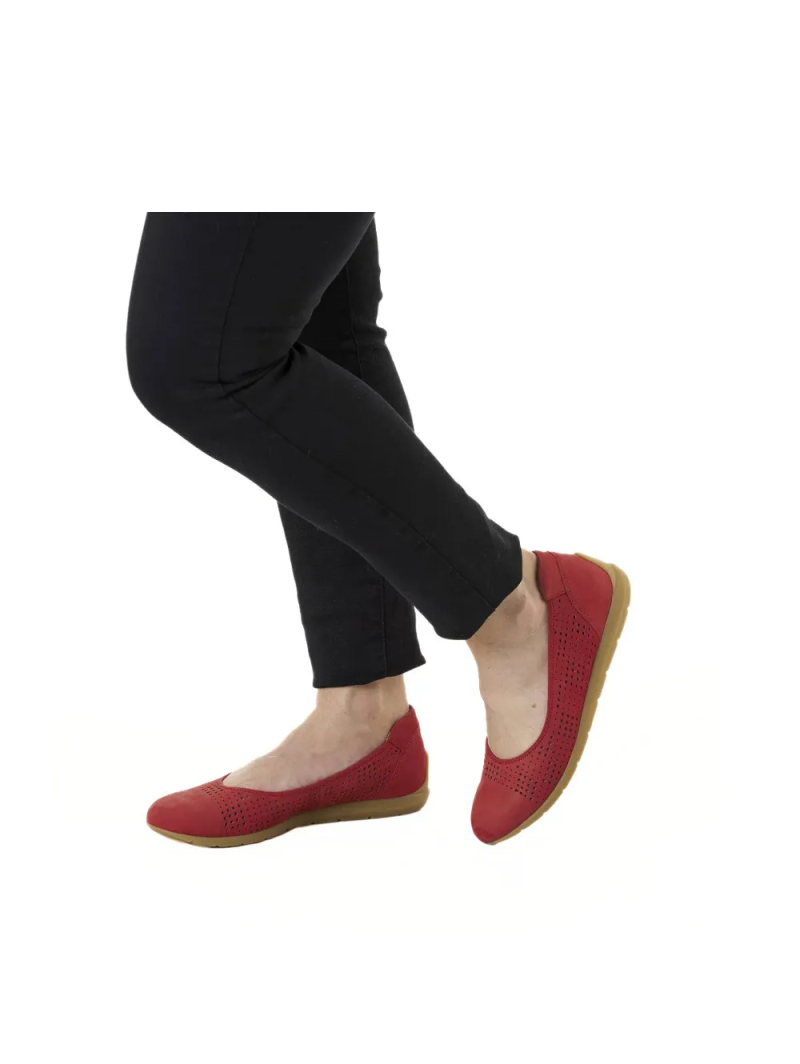 ARA dámské baleríny perforované semišové červené | 12-13308-19 Sardinia