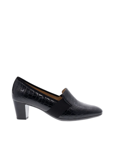 ARA dámské uzavřené lodičky lakované kroko kožené černé | 12-18004-07 Verona