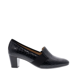 ARA dámské uzavřené lodičky lakované kroko kožené černé | 12-18004-07 Verona