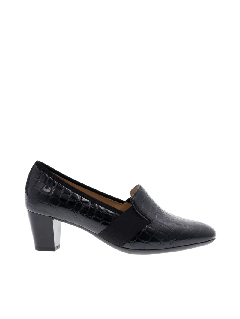 ARA dámské uzavřené lodičky lakované kroko kožené černé | 12-18004-07 Verona
