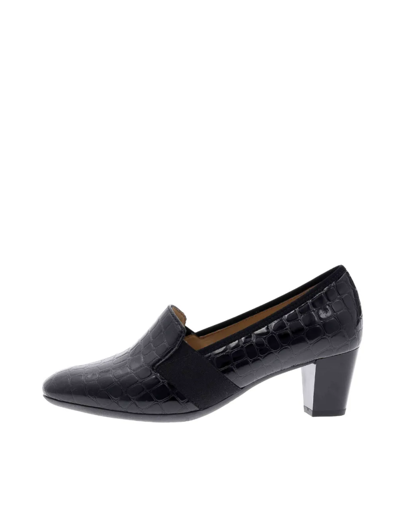 ARA dámské uzavřené lodičky lakované kroko kožené černé | 12-18004-07 Verona