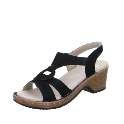 ARA dámské sandály na podpatku semišové černé | 12-20304-01 Key West