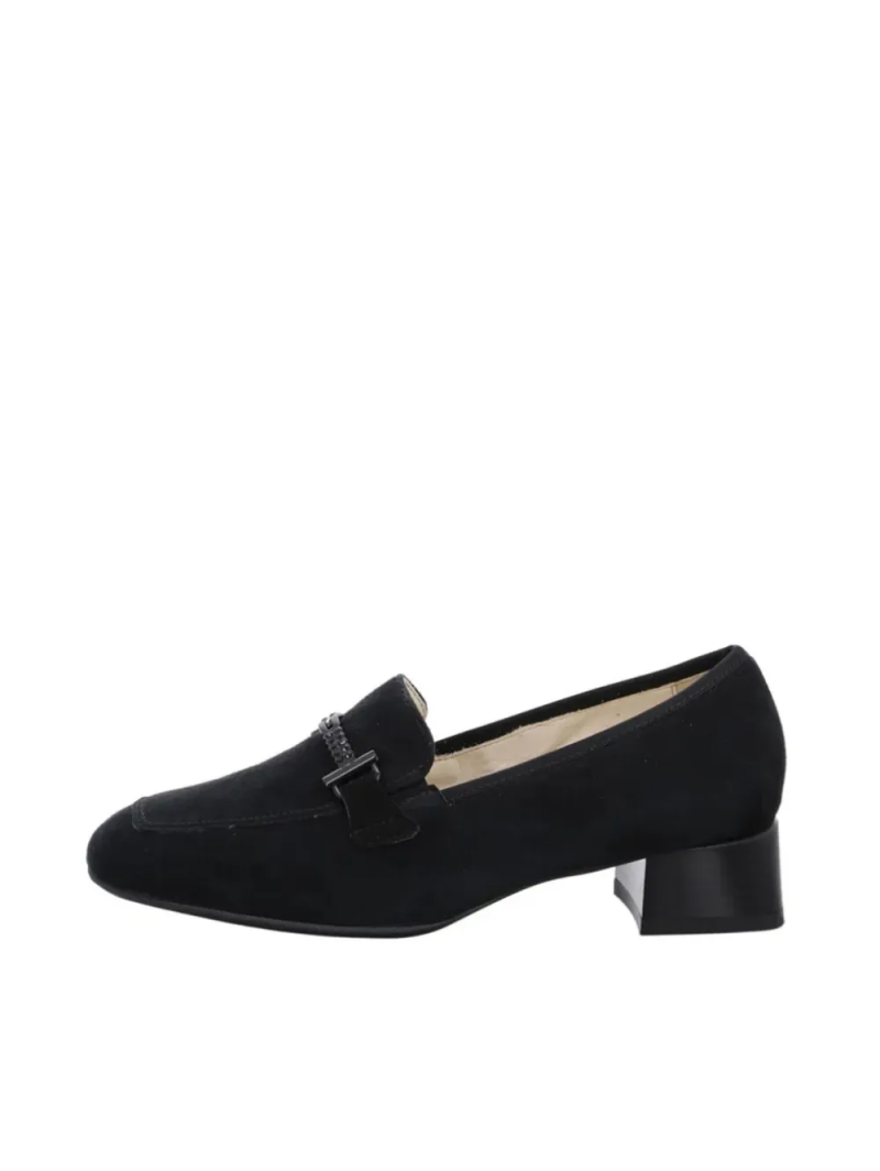 ARA dámské mokasíny na podpatku semišové černé | 12-20406-01 Graz