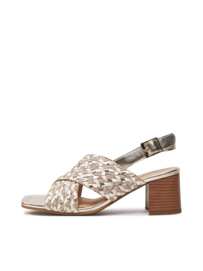 ARA dámské sandály na podpatku kožené zlaté | 12-20501-08 Brighton