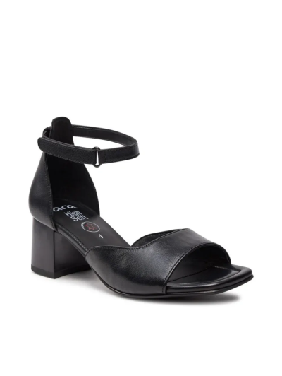 ARA dámské sandály na podpatku s kotníkovým páskem kožené černé  | 12-20503-01 Brigton