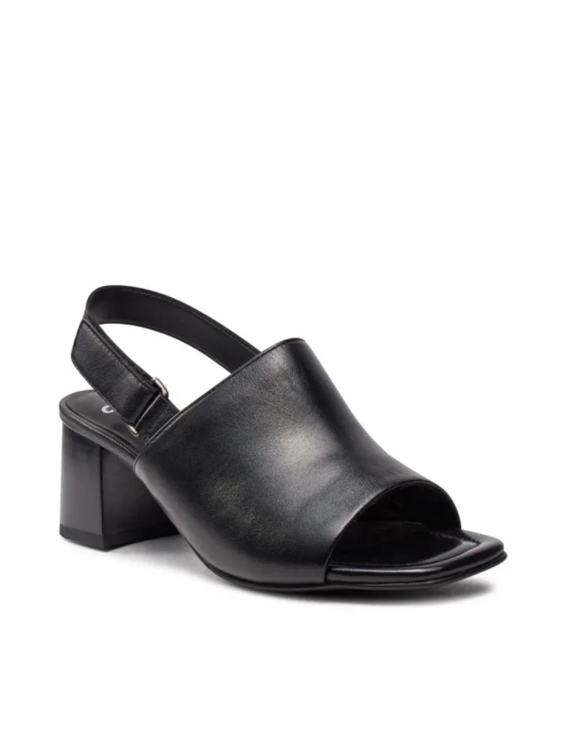 ARA dámské sandály na podpatku širší s volnou patou kožené černé | 12-20505-01 Brighton