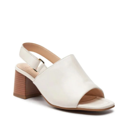 ARA dámské sandály na podpatku širší s volnou patou kožené krémové | 12-20505-08 Brighton