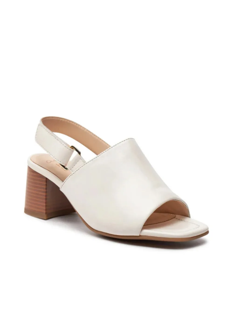 ARA dámské sandály na podpatku širší s volnou patou kožené krémové | 12-20505-08 Brighton