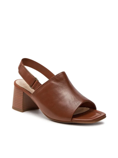 ARA dámské sandály na podpatku širší s volnou patou kožené hnědé | 12-20505-09 Brighton