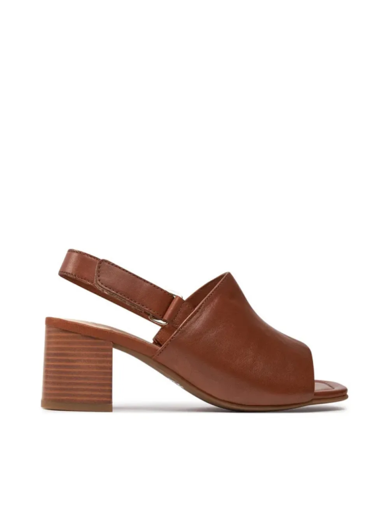 ARA dámské sandály na podpatku širší s volnou patou kožené hnědé | 12-20505-09 Brighton