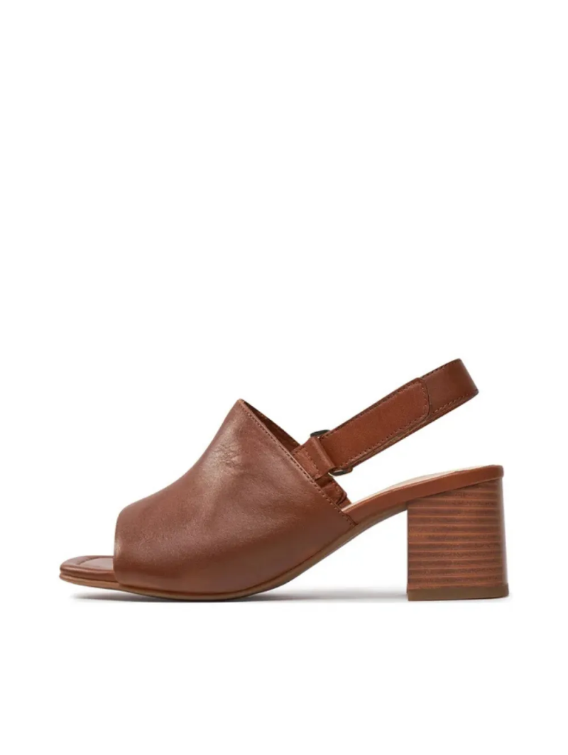 ARA dámské sandály na podpatku širší s volnou patou kožené hnědé | 12-20505-09 Brighton