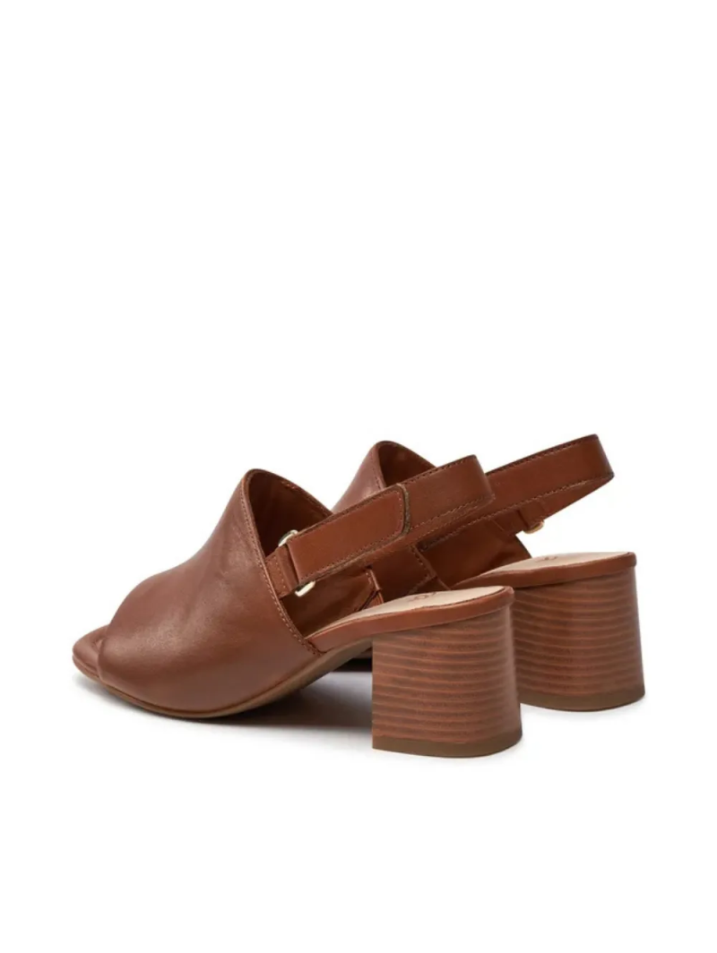 ARA dámské sandály na podpatku širší s volnou patou kožené hnědé | 12-20505-09 Brighton