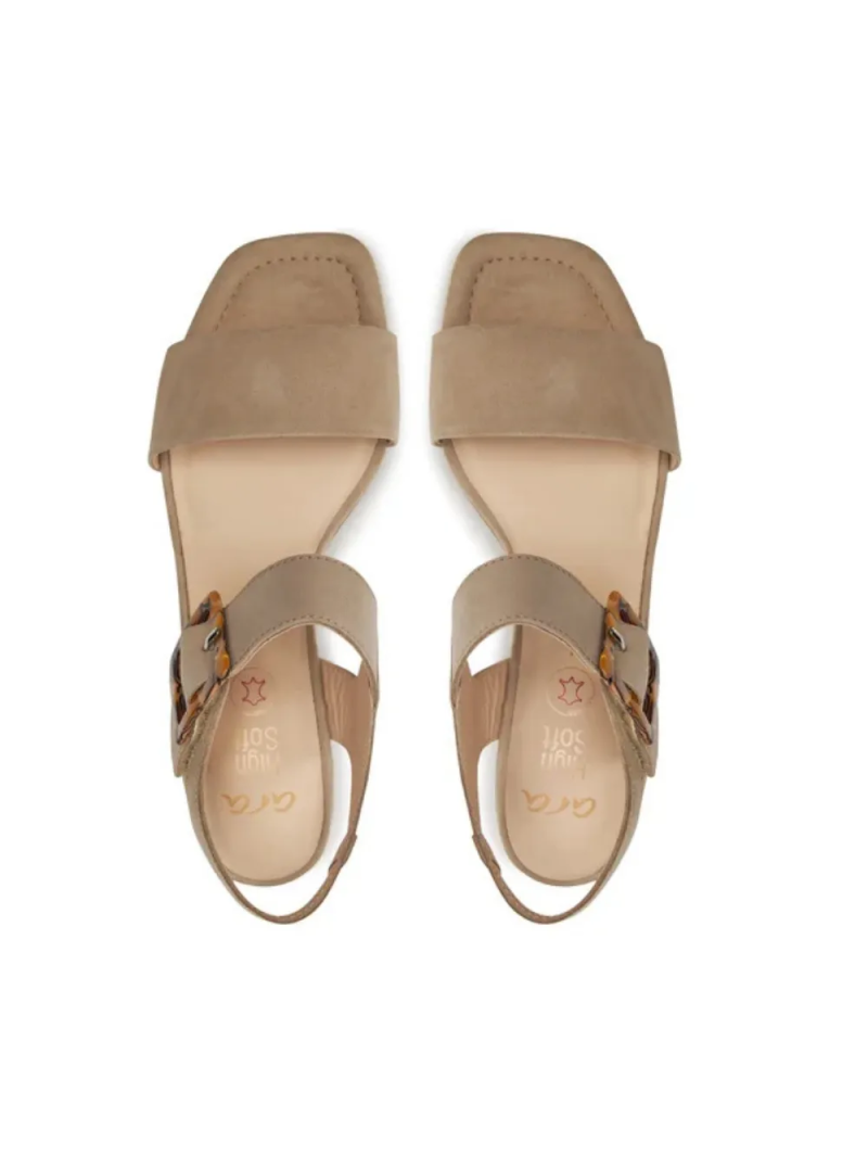 ARA dámské sandály na podpatku semišové béžové | 12-20507-08 Brighton