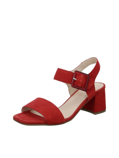 ARA dámské sandály na podpatku semišové červené | 12-20507-19 Brighton