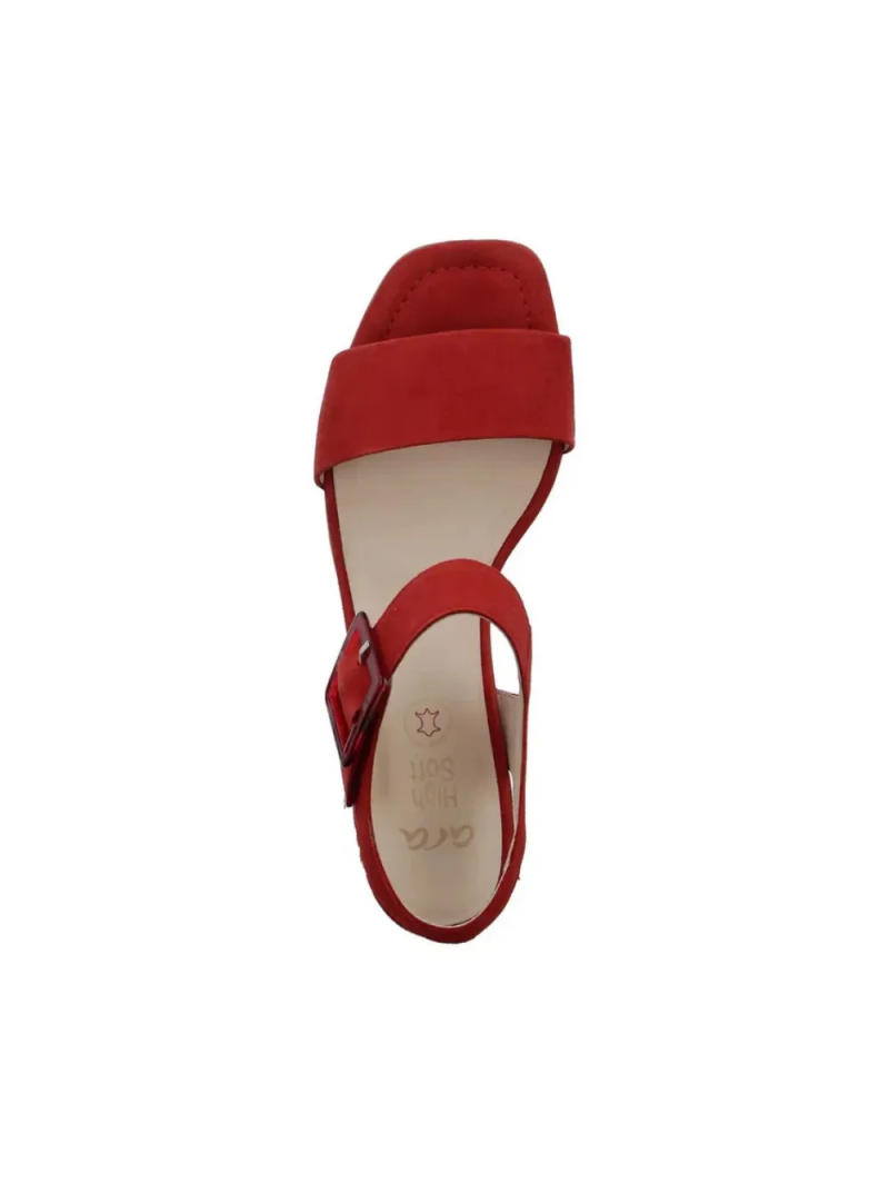 ARA dámské sandály na podpatku semišové červené | 12-20507-19 Brighton