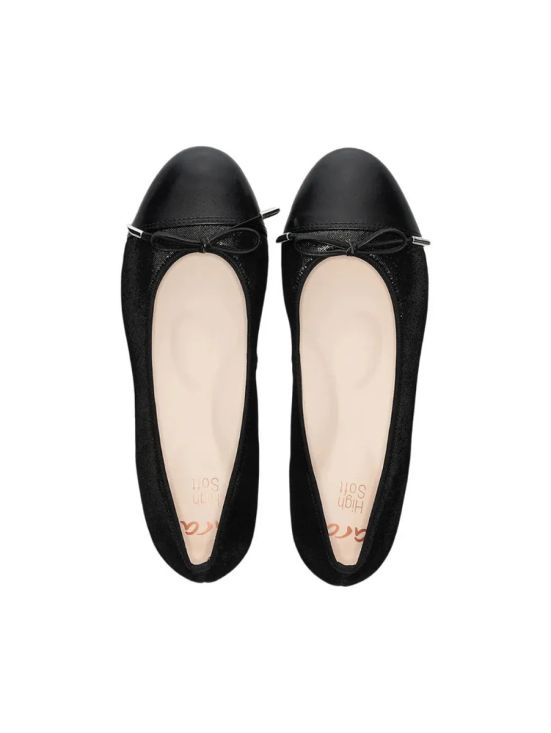 ARA dámské baleríny metalické kožené černé | 12-20601-01 Siena
