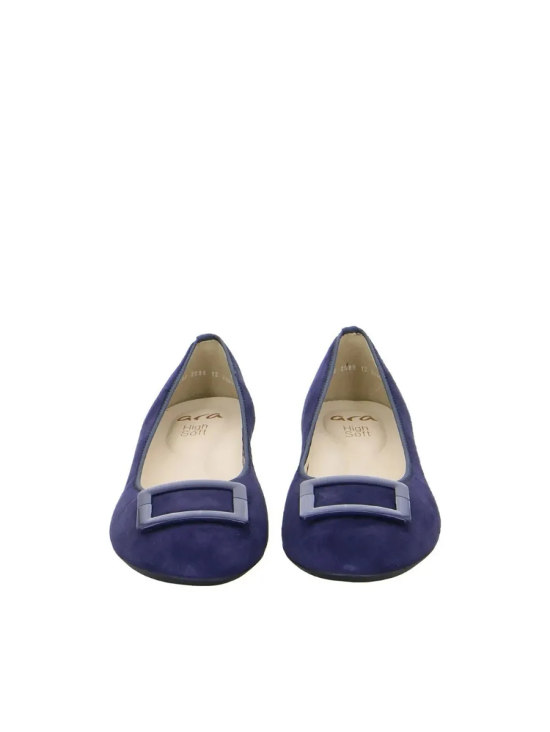 ARA dámské baleríny se sponou širší semišové modré | 12-20603-12 Siena