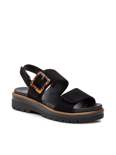 ARA dámské sandály na hrubší podešvi semišové černé | 12-21003-01 Malaga