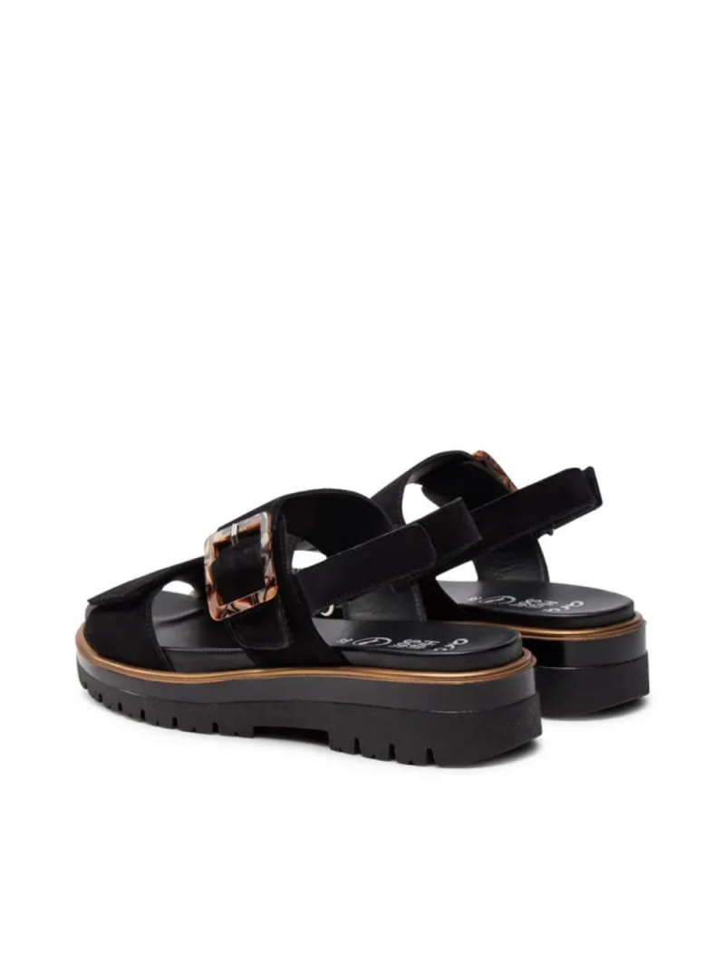 ARA dámské sandály na hrubší podešvi semišové černé | 12-21003-01 Malaga