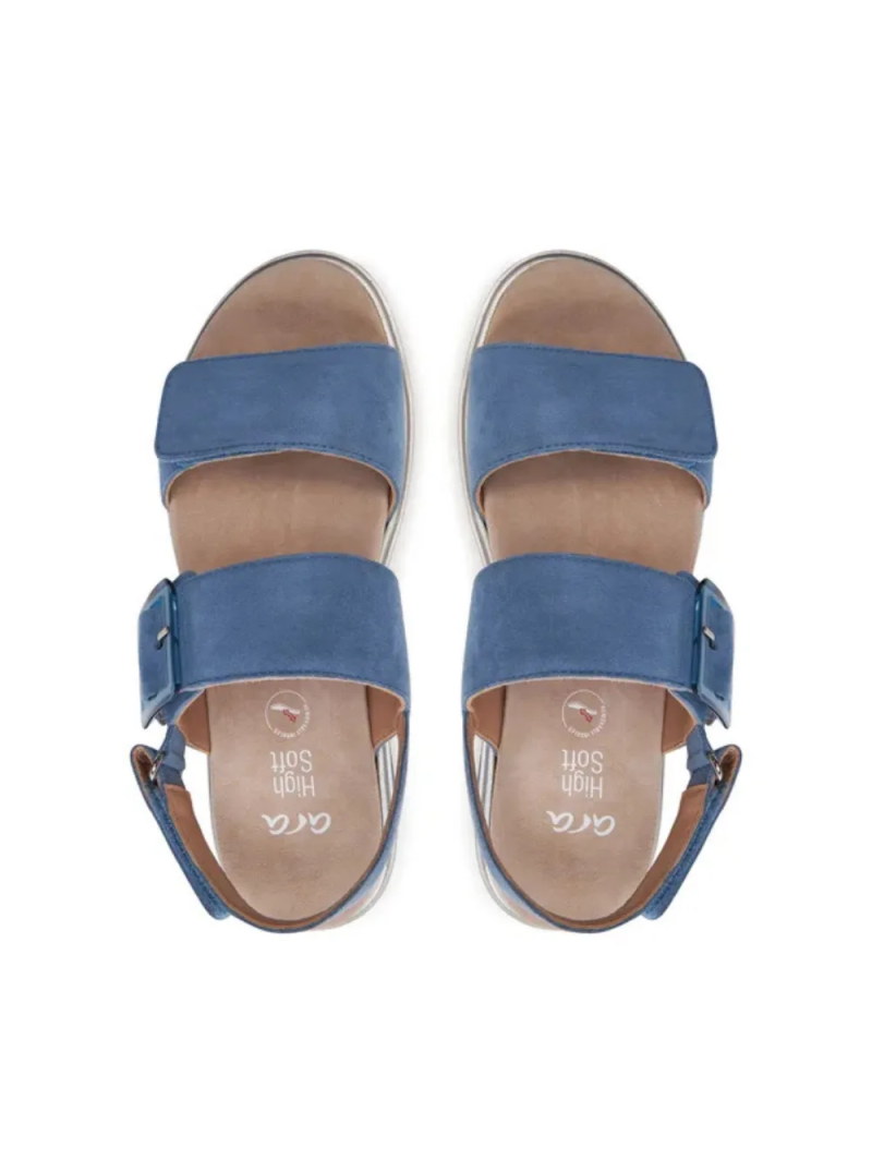ARA dámské sandály na hrubší podešvi semišové světle modré | 12-21003-14 Malaga