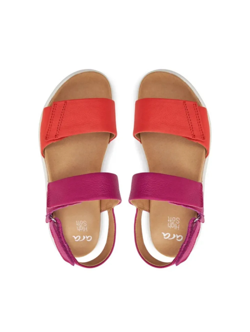 ARA dámské sandály s vyjímatelnou stélkou kožené růžovo-oranžové | 12-21401-16 Madeira