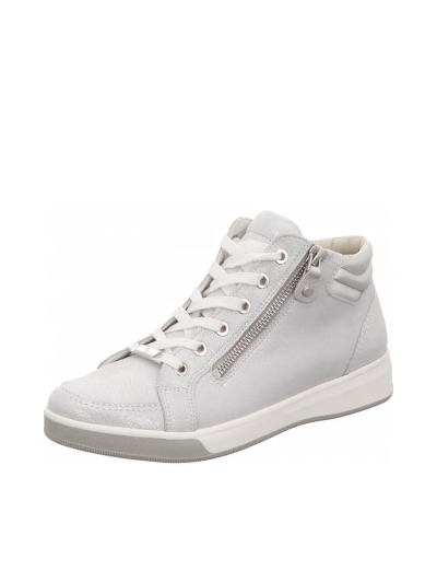 ARA dámské kotníkové tenisky metalické kožené bílé | 12-24499-04 Rom