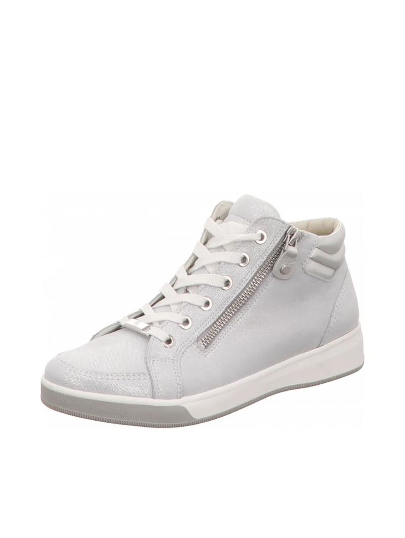 ARA dámské kotníkové tenisky metalické kožené bílé | 12-24499-04 Rom