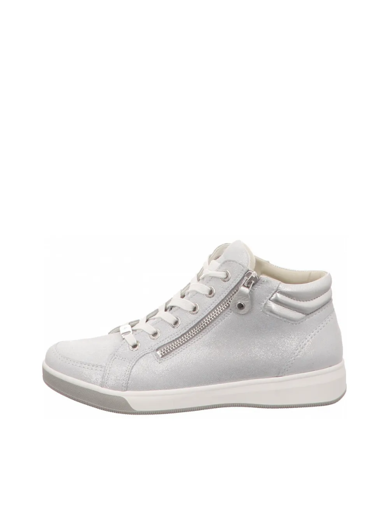 ARA dámské kotníkové tenisky metalické kožené bílé | 12-24499-04 Rom