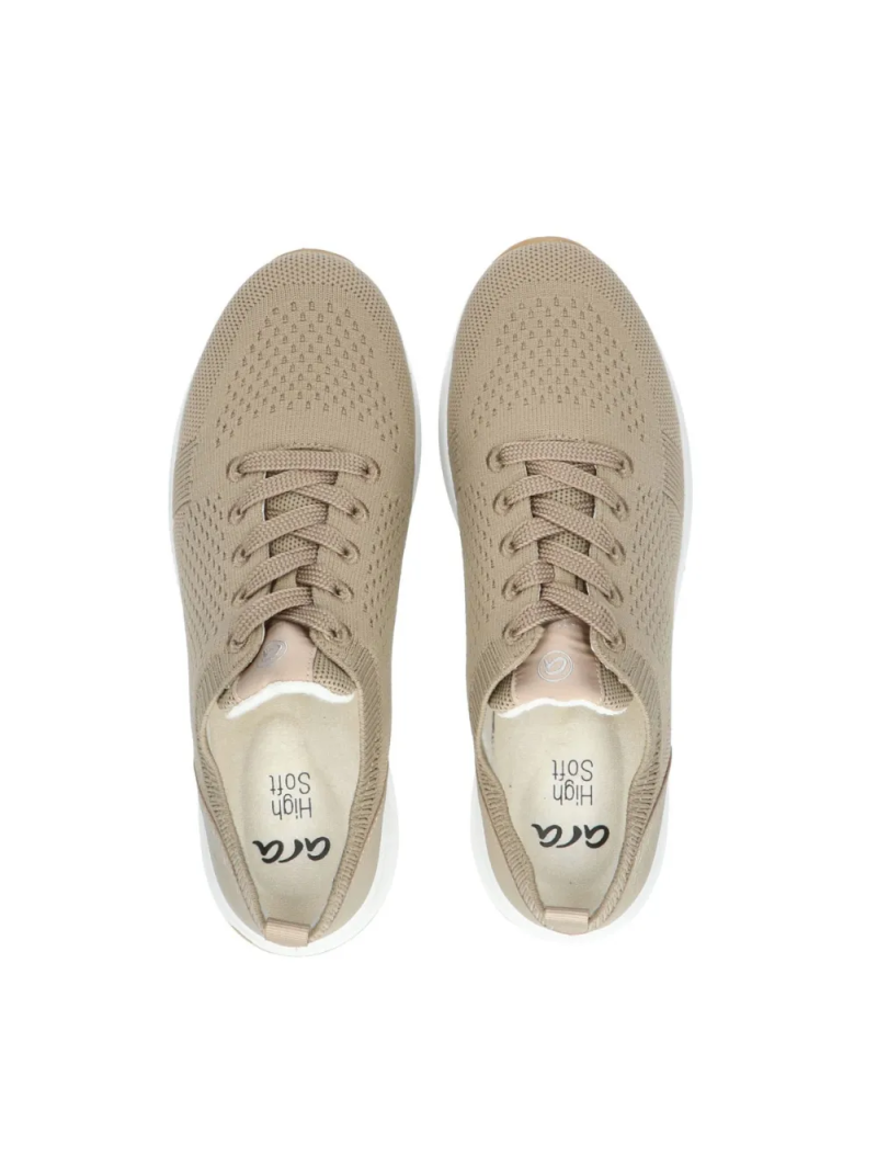 ARA dámské tenisky se zlatým detailem textilní béžové | 12-24807-08 Osaka
