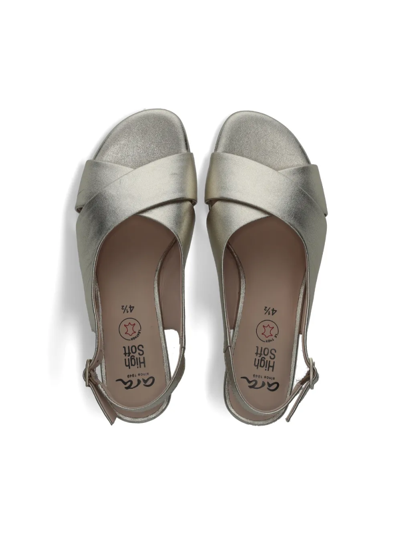 ARA dámské sandály na podpatku kožené zlaté | 12-25605-11 Prato