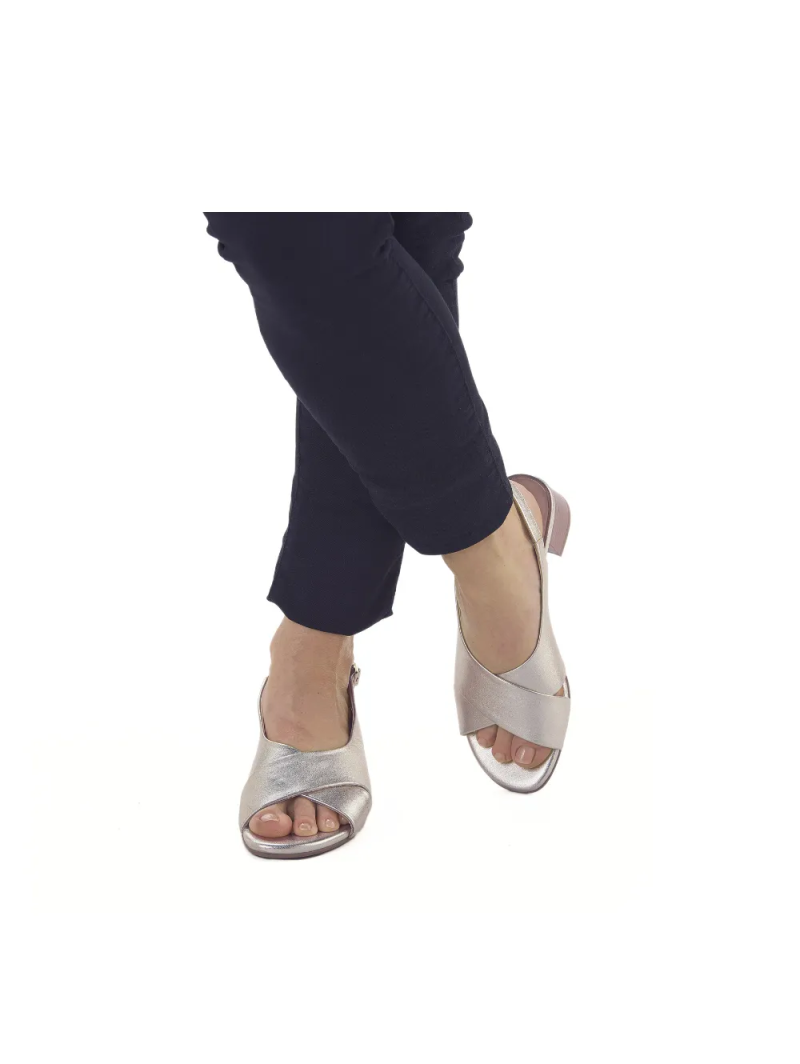 ARA dámské sandály na podpatku kožené zlaté | 12-25605-11 Prato