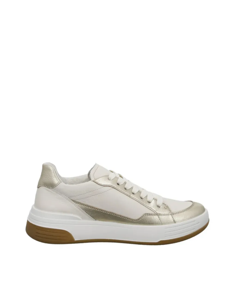 ARA dámské tenisky se zlatými detaily kožené krémové | 12-25700-11 Master